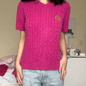 Pink ralph lauren sweater vest.